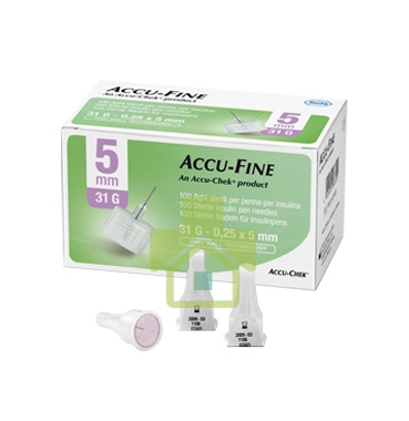 Accu-Chek Linea Controllo Diabete Accu-Fine 100 Aghi Sterili 31 G - 0,25 x 5 mm