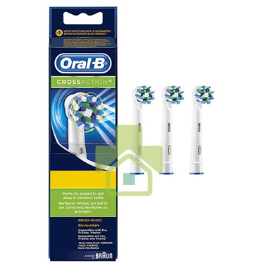 Oral-B Linea Igiene Dentale Quotidiana CrossAction 3 Spazzolini di Ricambio