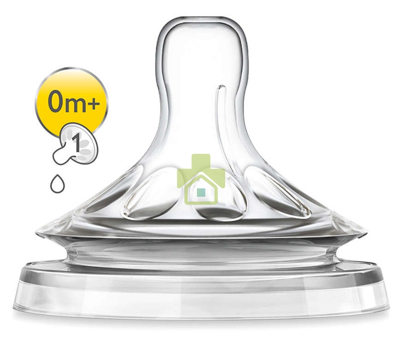 Avent Linea Allattamento Neonato 2 Tettarelle Natural Prime Poppate 1 Foro 0m+