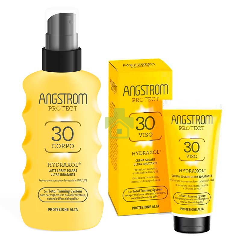 Angstrom Linea Protect Hydraxol SPF30 Latte Spray Idratante Corpo + Crema Viso